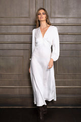 Satin Kleid Weiss