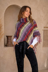 Nordic Mélange Fringe Poncho