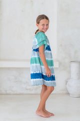 🌸 BACK TO SCHOOL KLEID – OCEAN BLUE GRÖSSE 6- 8 JAHRE
