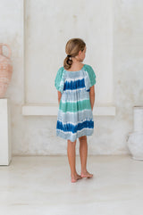 🌸 BACK TO SCHOOL KLEID – OCEAN BLUE GRÖSSE 6- 8 JAHRE