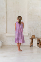 🌸 BACK TO SCHOOL KLEID– PINK FLOWER GRÖSSE 6- 8 JAHRE