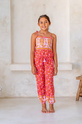 🌸 BACK TO SCHOOL JUMPSUIT– PINK FLOWER GRÖSSE 6- 8 JAHRE
