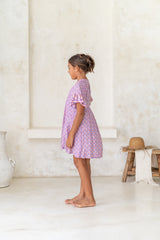 🌸 BACK TO SCHOOL KLEID – PINK FLOWER GRÖSSE 6- 8 JAHRE