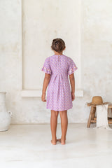 🌸 BACK TO SCHOOL KLEID – PINK FLOWER GRÖSSE 6- 8 JAHRE