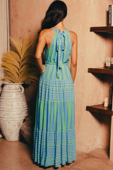 LESBOS DRESS LONG BLUE