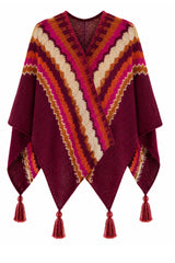 Nordic Wool Poncho Bordeaux