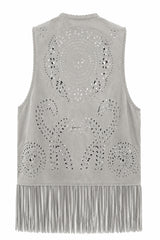 The Luxe Fringe Vest - Grau