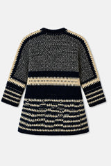Cozy Knit Cardigan Black & Cream