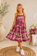 🌸 BACK TO SCHOOL KLEID – PINK PAISLEY GRÖSSE 6- 8 JAHRE