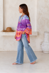 🌸 BACK TO SCHOOL KLEID – PURPLE & ORANGE GRÖSSE 6- 8 JAHRE