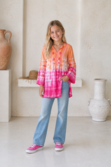 🌸 BACK TO SCHOOL KLEID – PINK SUNSET GRÖSSE 6- 8 JAHRE