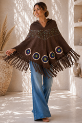 Desert Moon Poncho Brown