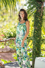 Hosenanzug Palmenmuster