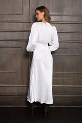 Satin Kleid Weiss