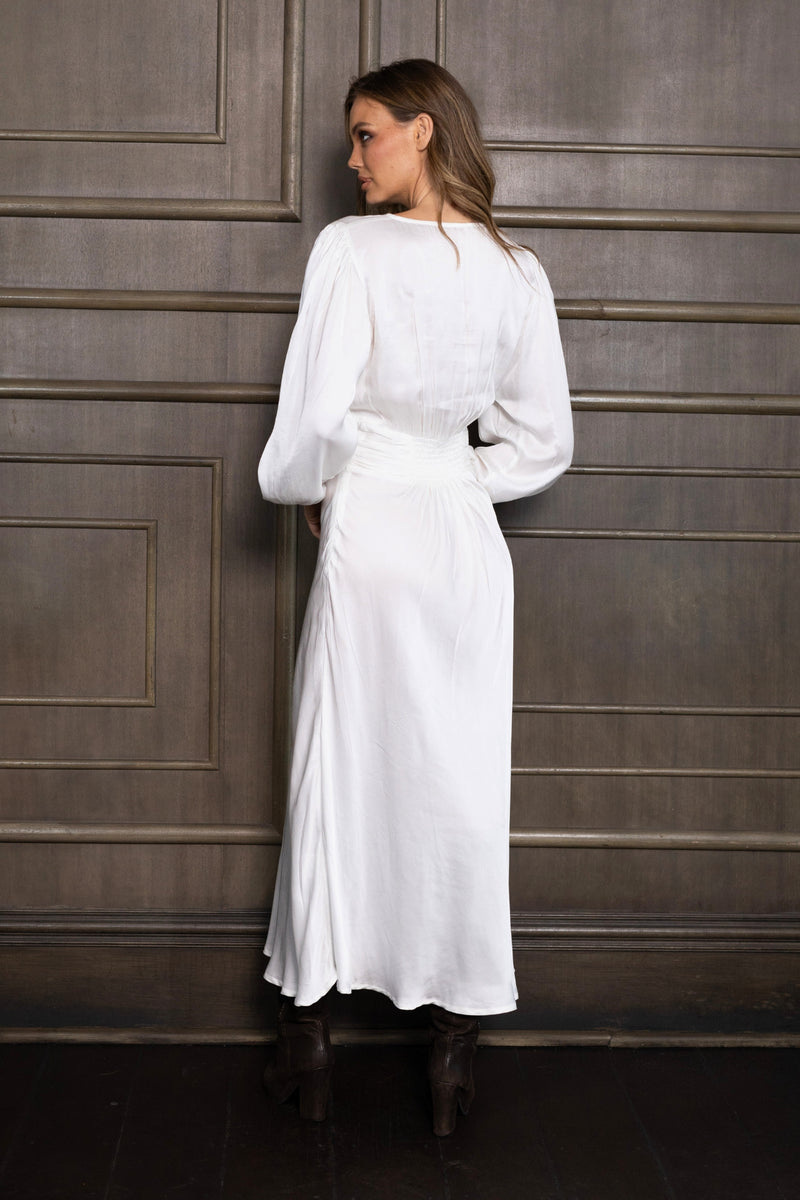 Satin Kleid Weiss