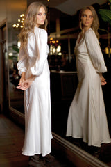 Satin Kleid Weiss
