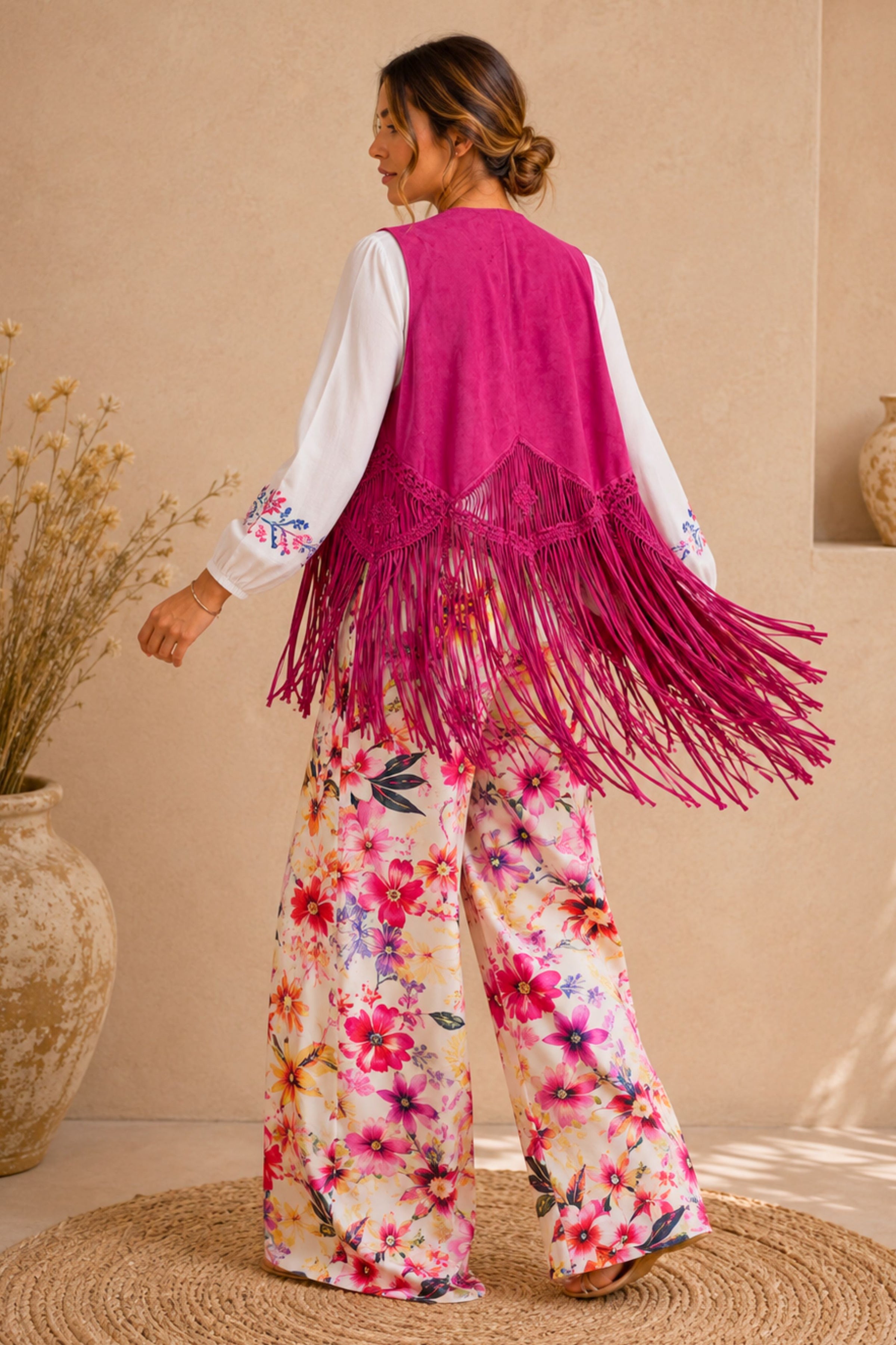 Wild Heart Lederweste – Fuchsia