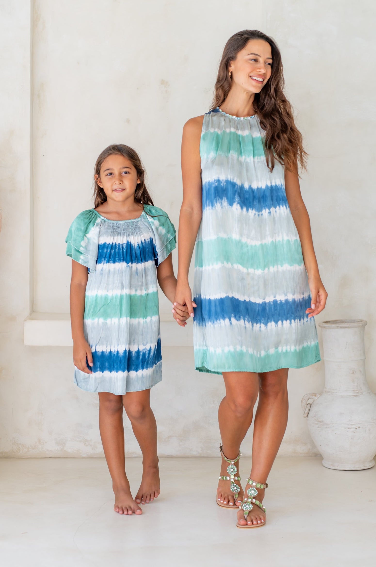 🌸 BACK TO SCHOOL KLEID – OCEAN BLUE GRÖSSE 6- 8 JAHRE