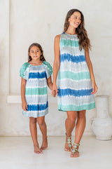 🌸 BACK TO SCHOOL KLEID – OCEAN BLUE GRÖSSE 6- 8 JAHRE