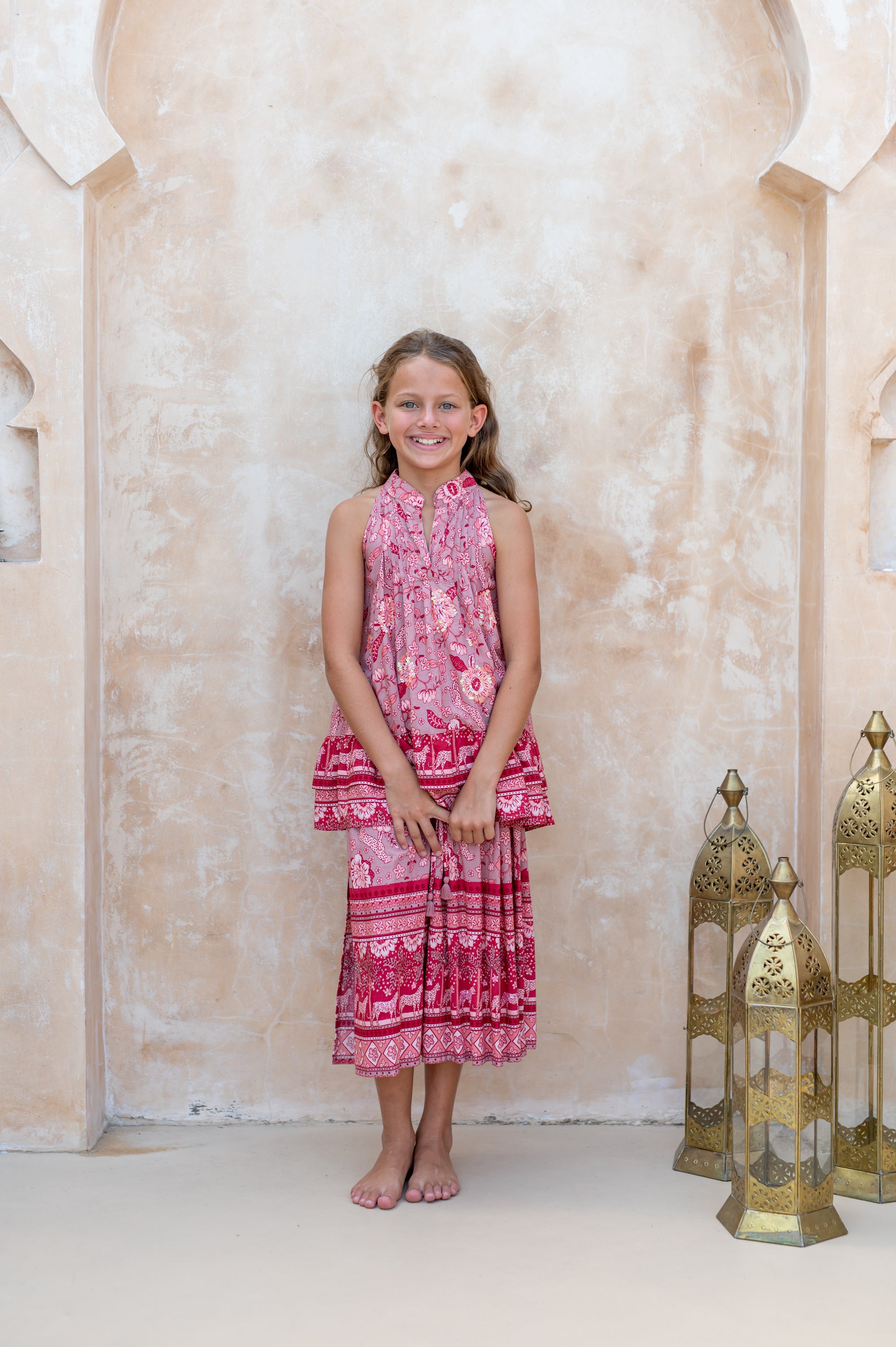🌸 BACK TO SCHOOL BLUSE– RED FLOWER, GRÖSSE 6-8 JAHRE