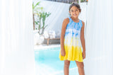 🌸 BACK TO SCHOOL KLEID – BLUE YELLOW GRÖSSE 6- 8 JAHRE