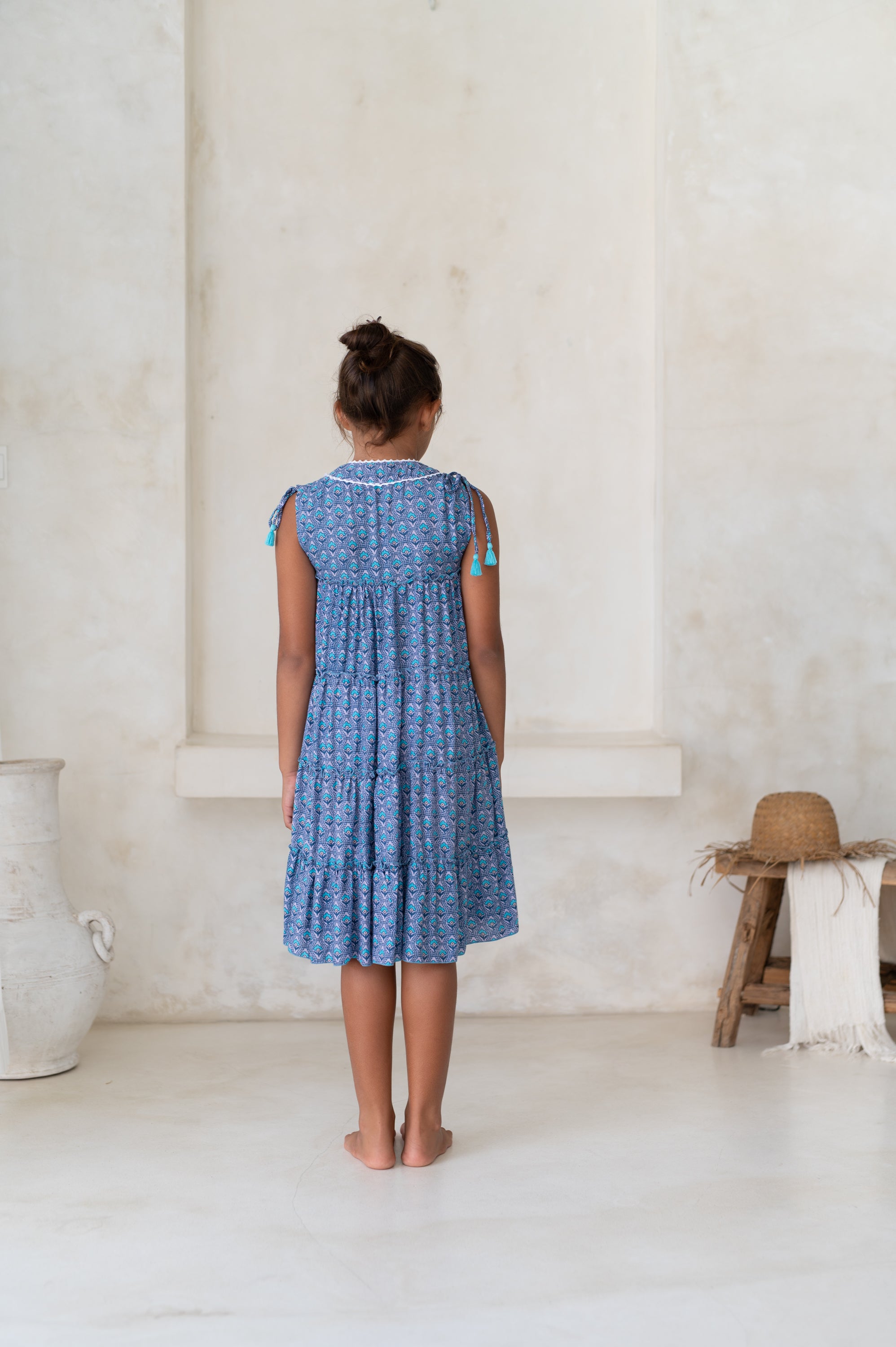 🌸 BACK TO SCHOOL KLEID – BLUE LAGOON GRÖSSE 6- 8 JAHRE