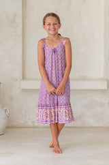 🌸 BACK TO SCHOOL KLEID–  PINK FLOWER GRÖSSE 6- 8 JAHRE