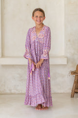 🌸 BACK TO SCHOOL KLEID – PINK FLOWER GRÖSSE 6- 8 JAHRE