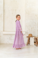 🌸 BACK TO SCHOOL KLEID – PINK FLOWER GRÖSSE 6- 8 JAHRE