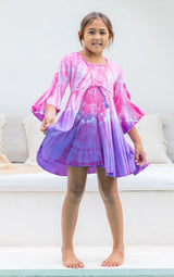 🌸 BACK TO SCHOOL KLEID –  PINK & LILA GRÖSSE 6- 8 JAHRE