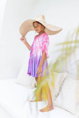 🌸 BACK TO SCHOOL KLEID –  PINK & LILA GRÖSSE 6- 8 JAHRE