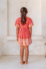 🌸 BACK TO SCHOOL KLEID – PINK FLOWER GRÖSSE 6- 8 JAHRE