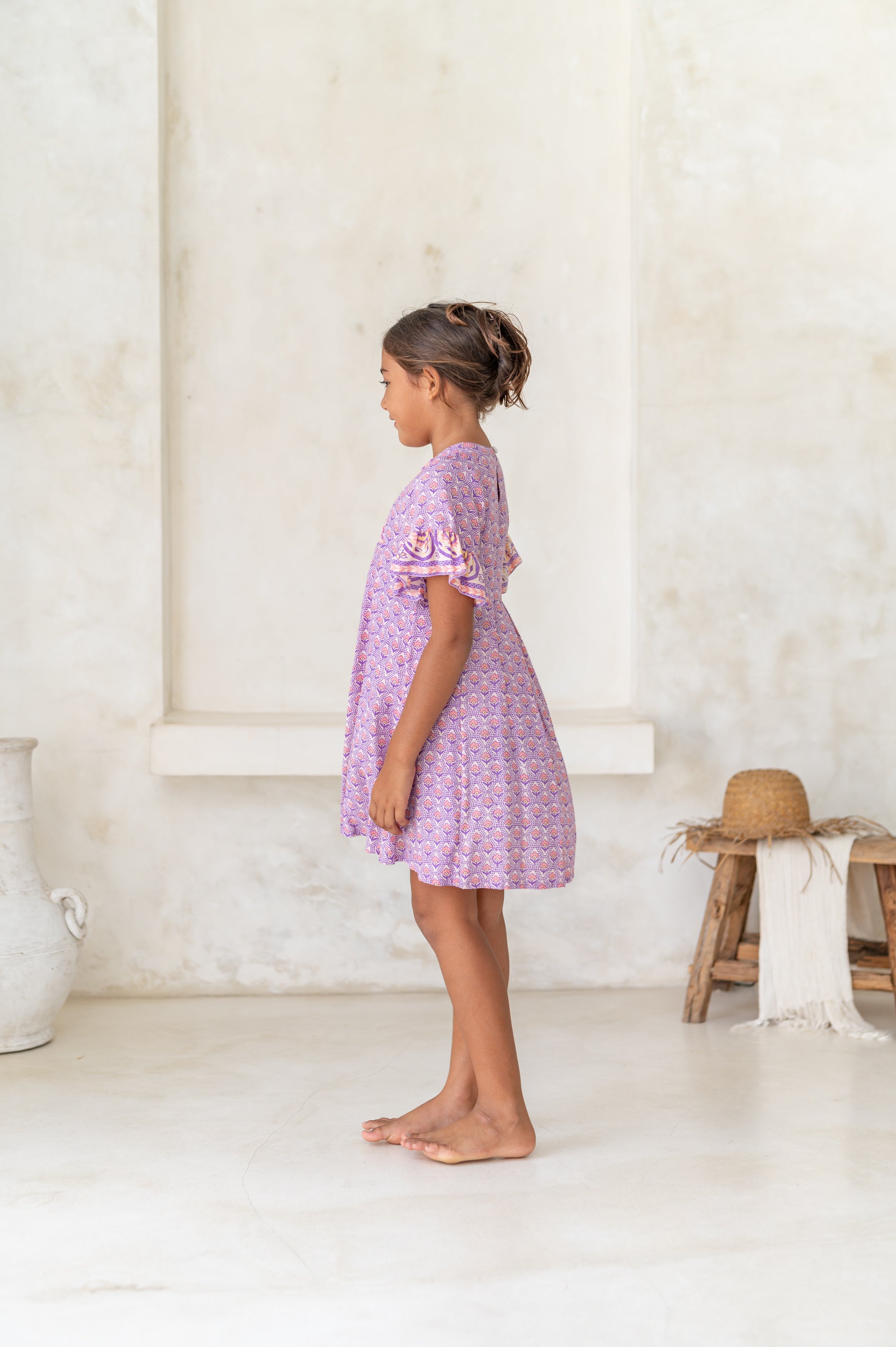 🌸 BACK TO SCHOOL KLEID – PINK FLOWER GRÖSSE 6- 8 JAHRE