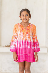 🌸 BACK TO SCHOOL KLEID – PINK SUNSET GRÖSSE 6- 8 JAHRE