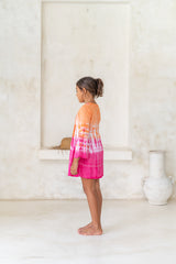 🌸 BACK TO SCHOOL KLEID – PINK SUNSET GRÖSSE 6- 8 JAHRE