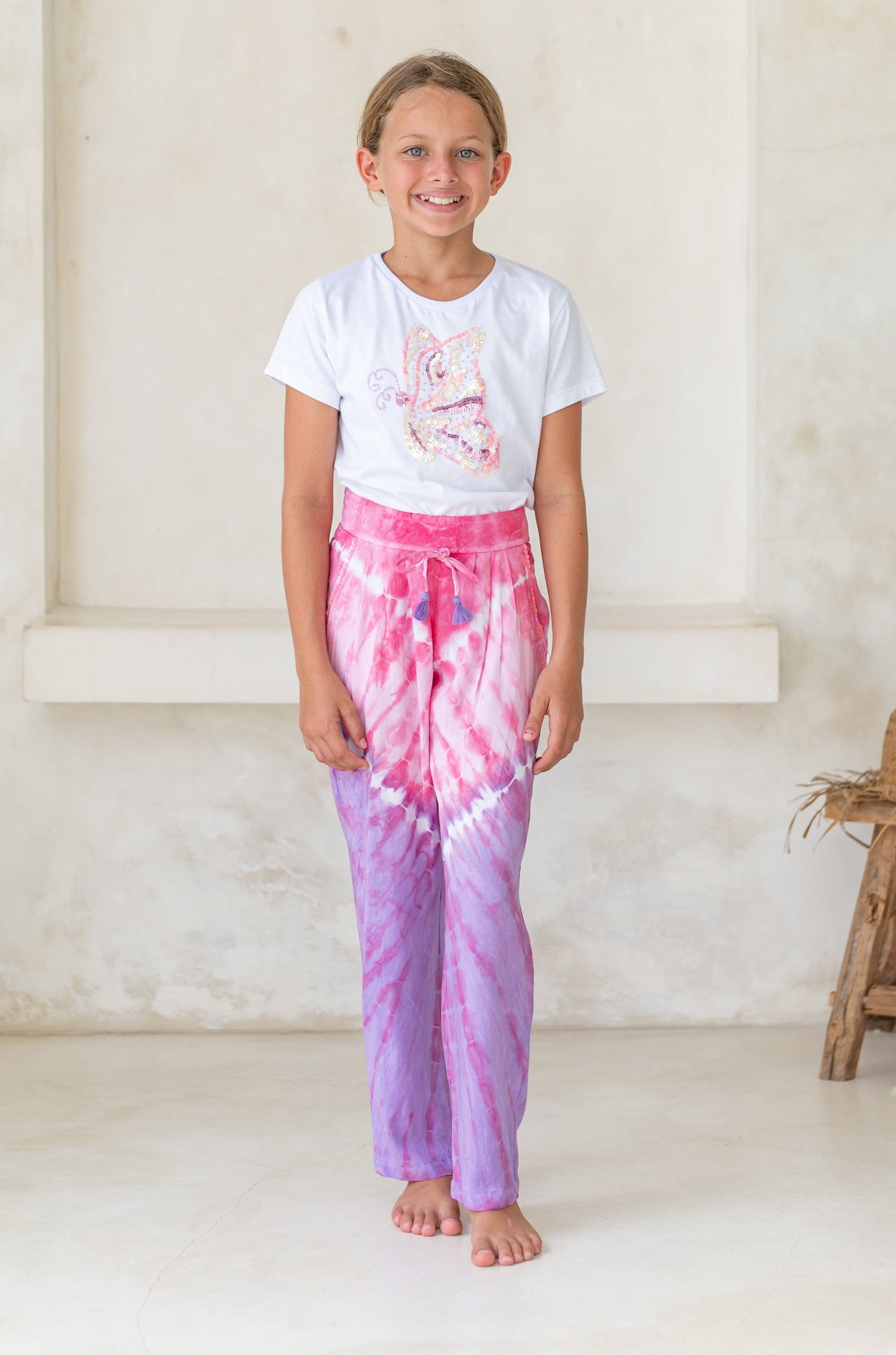 🌸 BACK TO SCHOOL SET– PINK BUTTERFLY GRÖSSE 6- 8 JAHRE