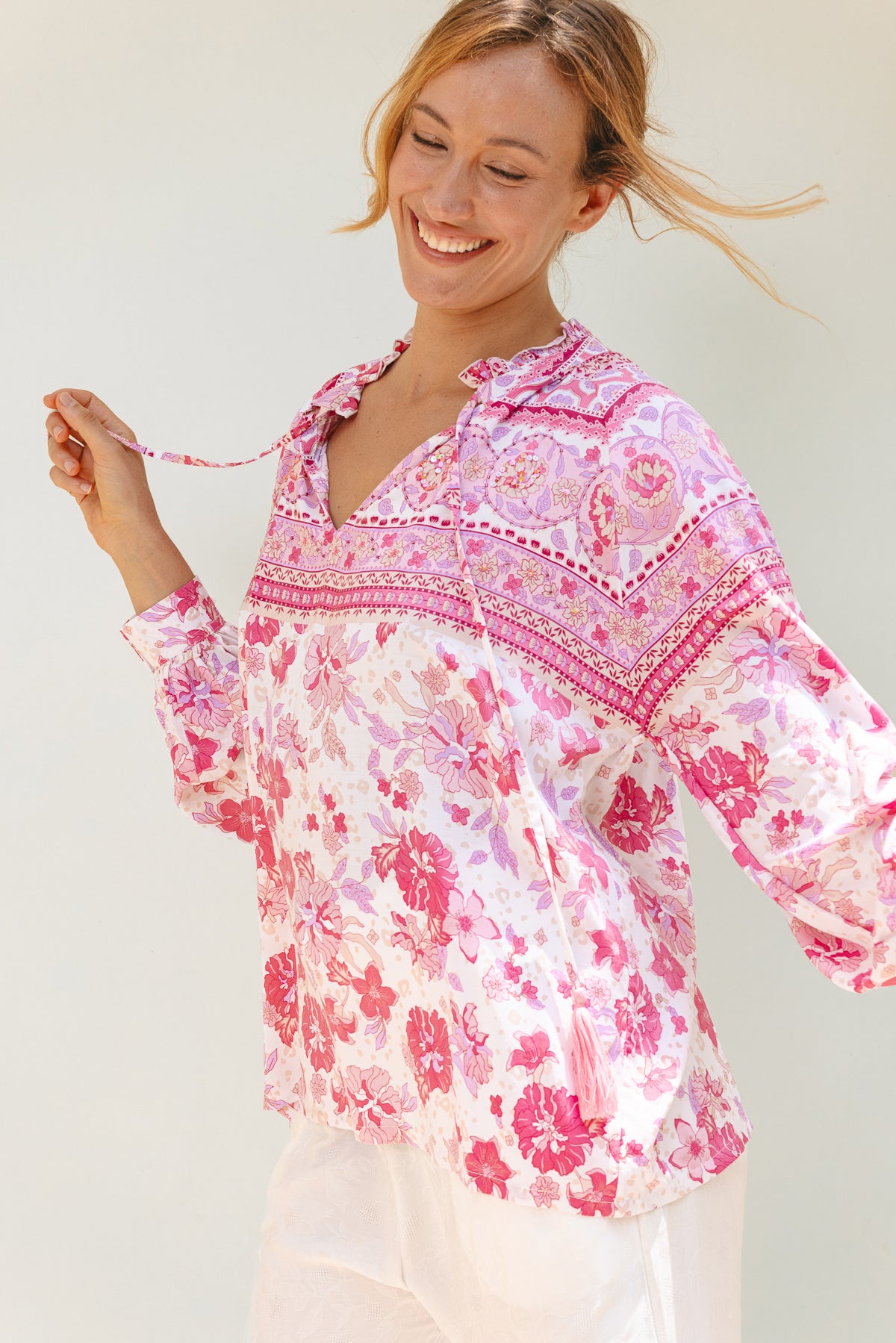 MYKONOS BLOUSE ROSA