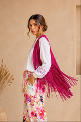 Wild Heart Lederweste – Fuchsia