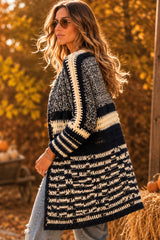 Cozy Knit Cardigan Black & Cream
