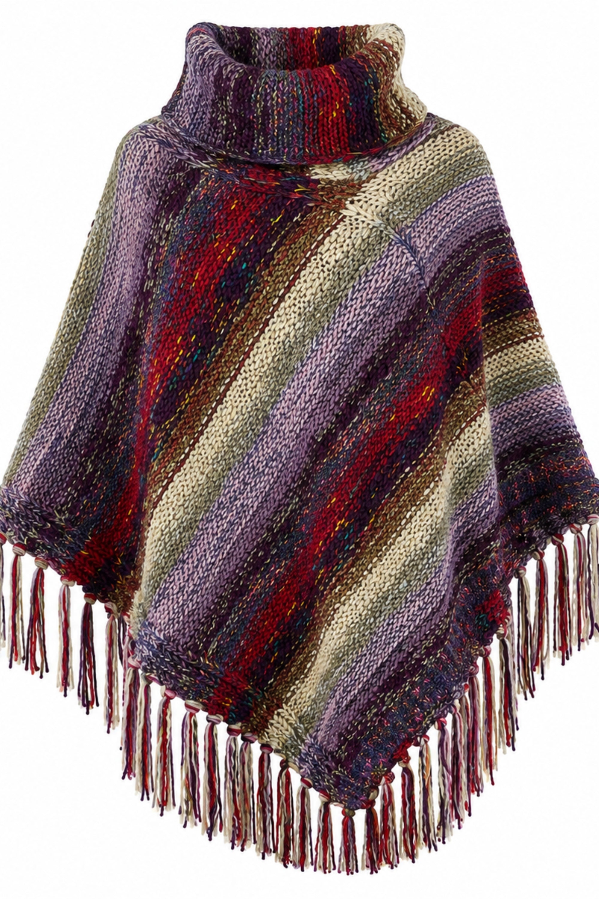 Nordic Mélange Fringe Poncho
