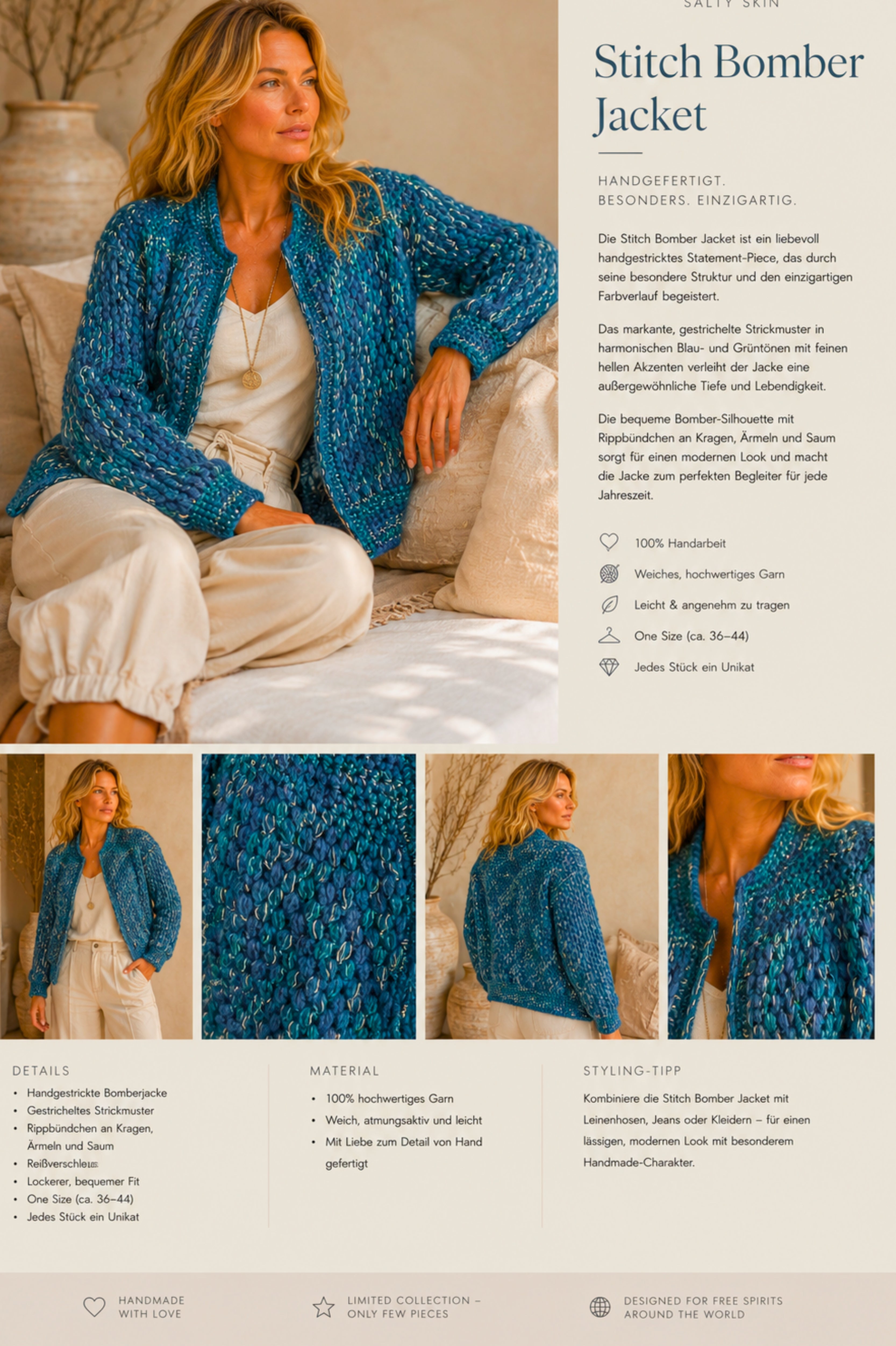 Artisan Luxe Knit Bomber