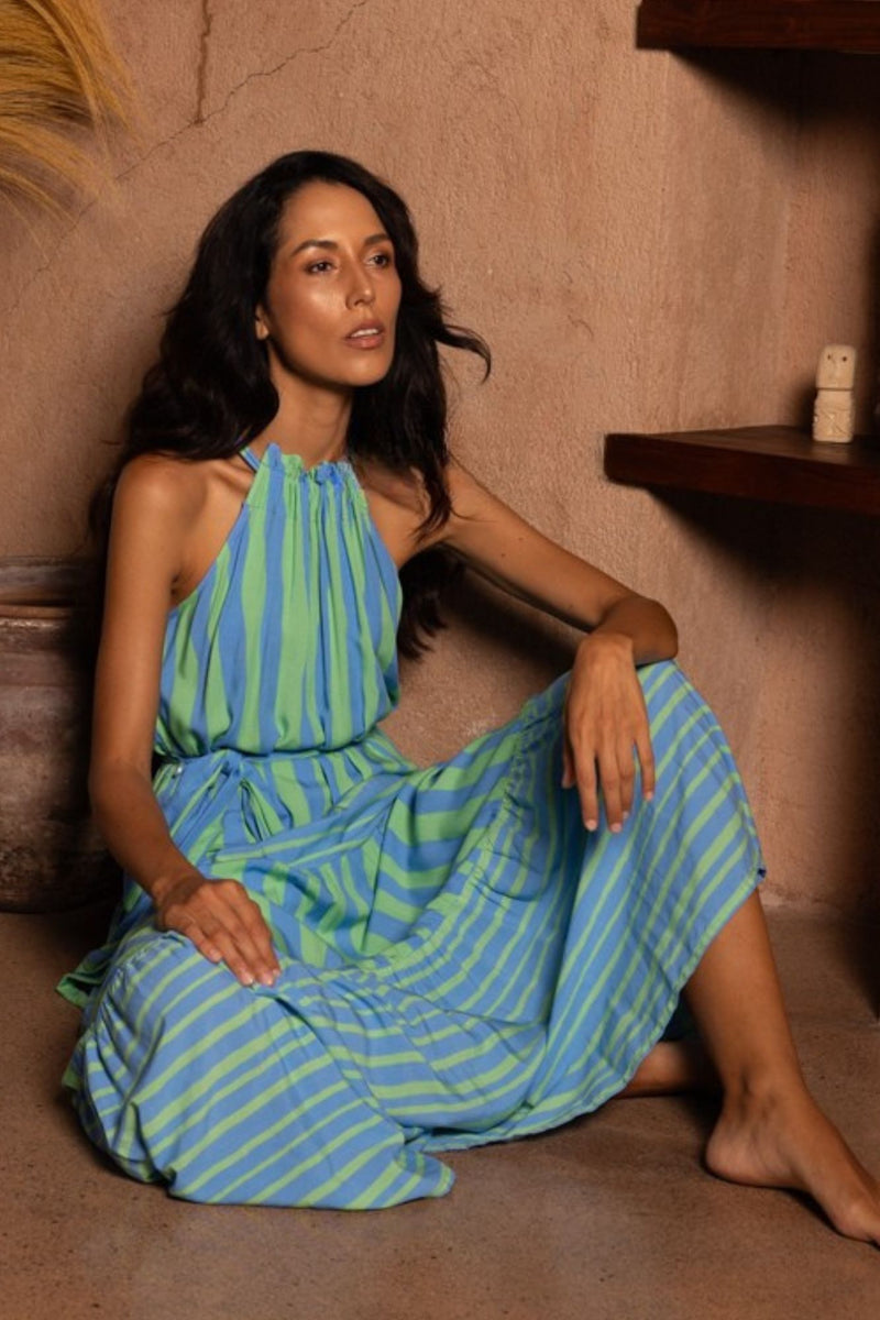 LESBOS DRESS LONG BLUE