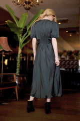 Satin Kleid Olive