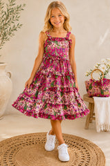 🌸 BACK TO SCHOOL KLEID – PINK PAISLEY GRÖSSE 6- 8 JAHRE