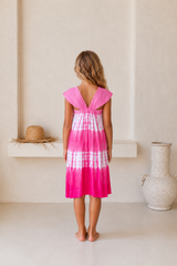 🌸 BACK TO SCHOOL KLEID – PINK TIE-DYE GRÖSSE 6- 8 JAHRE
