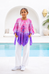 🌸 BACK TO SCHOOL KLEID –  PINK & LILA GRÖSSE 6- 8 JAHRE