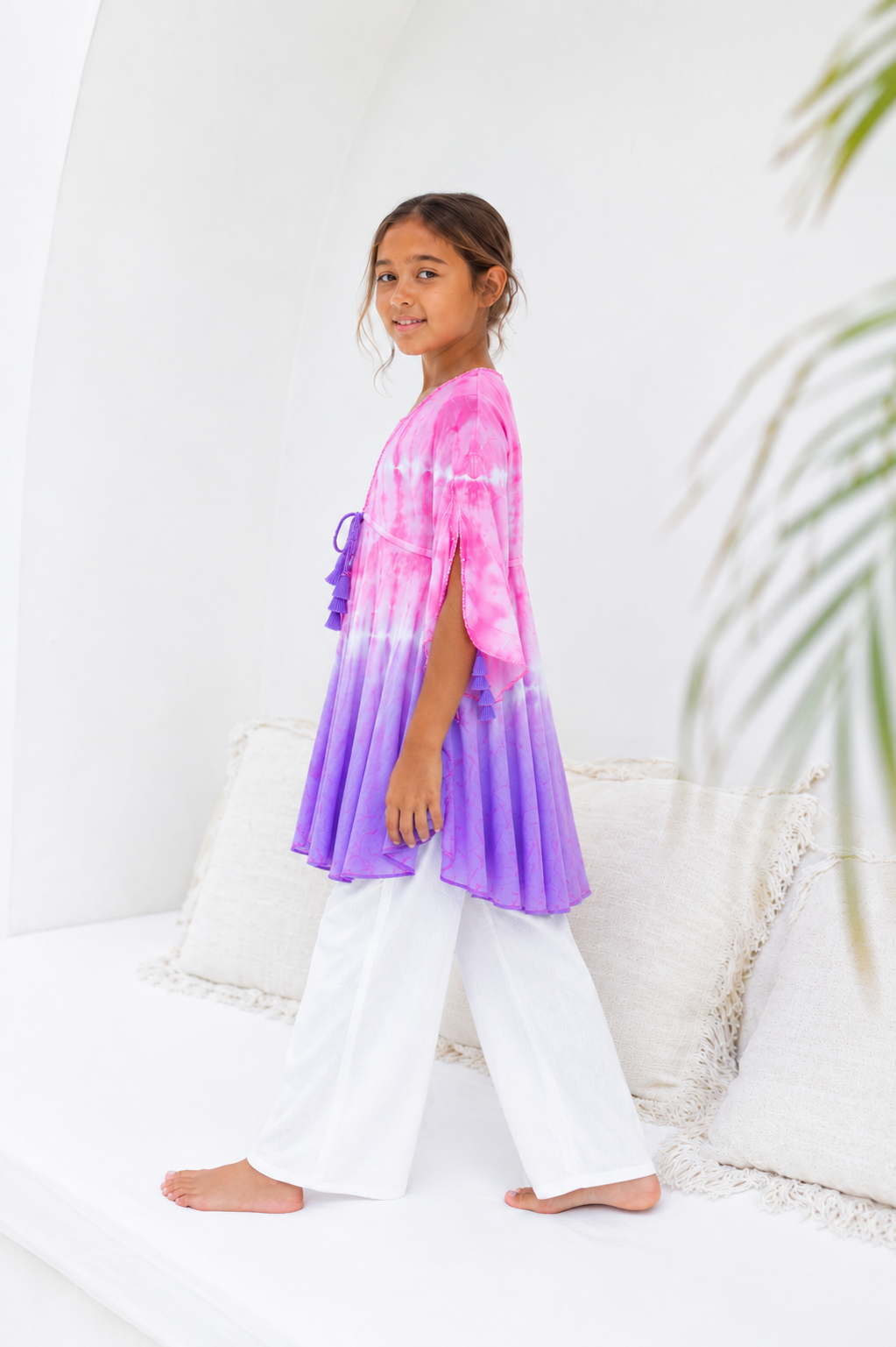 🌸 BACK TO SCHOOL KLEID –  PINK & LILA GRÖSSE 6- 8 JAHRE
