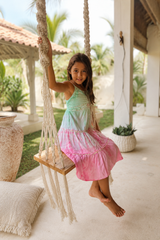 🌸 BACK TO SCHOOL KLEID – MINT & PINK GRÖSSE 6- 8 JAHRE