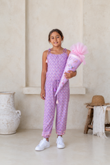 🌸 BACK TO SCHOOL JUMPSUIT– LILAC LOVE GRÖSSE 6- 8 JAHRE