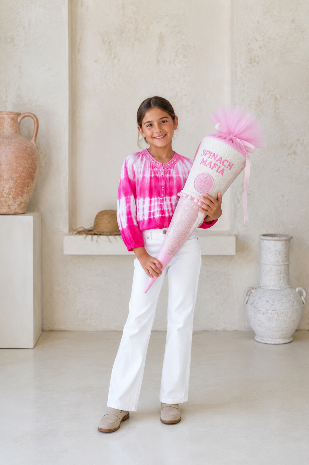 🌸 BACK TO SCHOOL BLUSE–– PINK LOVE GRÖSSE 6- 8 JAHRE